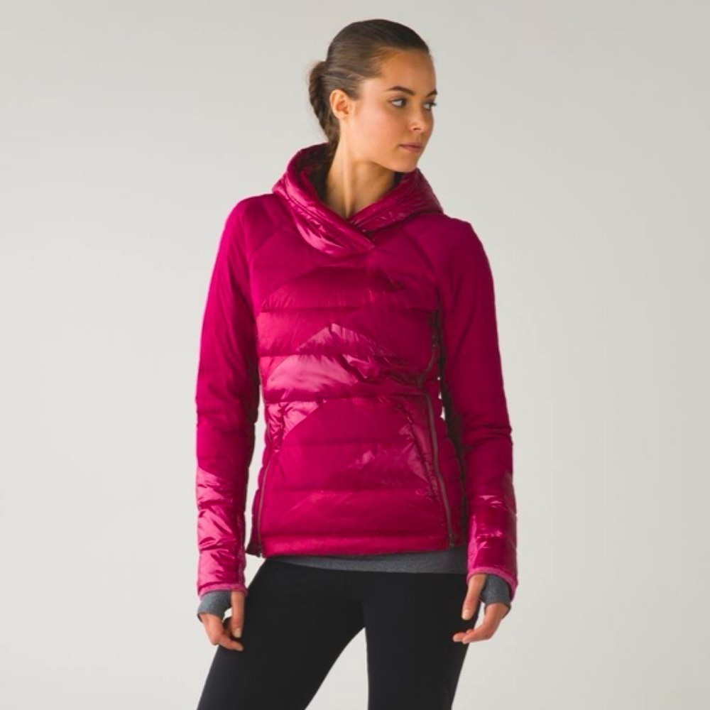 Lululemon Down Right Cozy Pullover Puffer Jacket Berry Rumble Winter Coat Size 4
